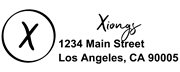 Circle Script Letter X Monogram Stamp Sample